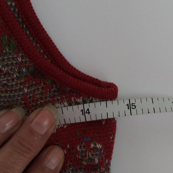 Peruvian Connection Pima Knit Dress Tank Midi Shift Empire Waist Brick Taupe XS - Picture 5 of 8